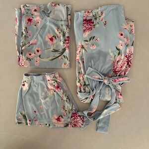Flora Nikrooz Blue and Pink Floral Loungewear